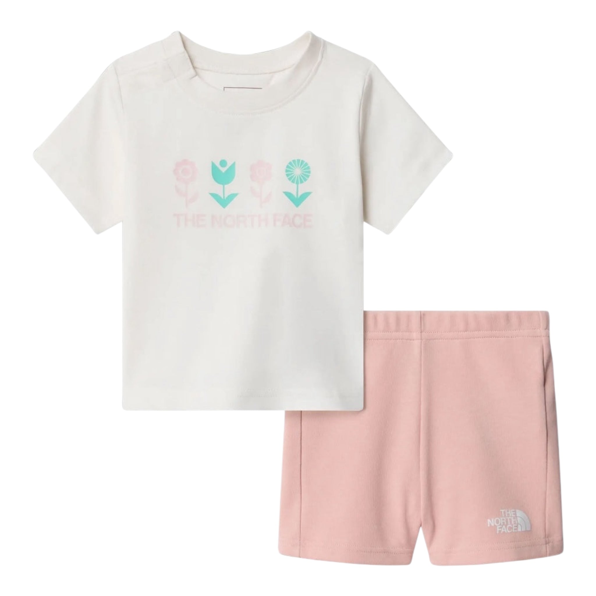 The North Face Completo 2 Pezzi Bicolore T-Shirt-Short per Neonata NF0A8BA3BQZ BIANCO/ROSA THE NORTH FACE 