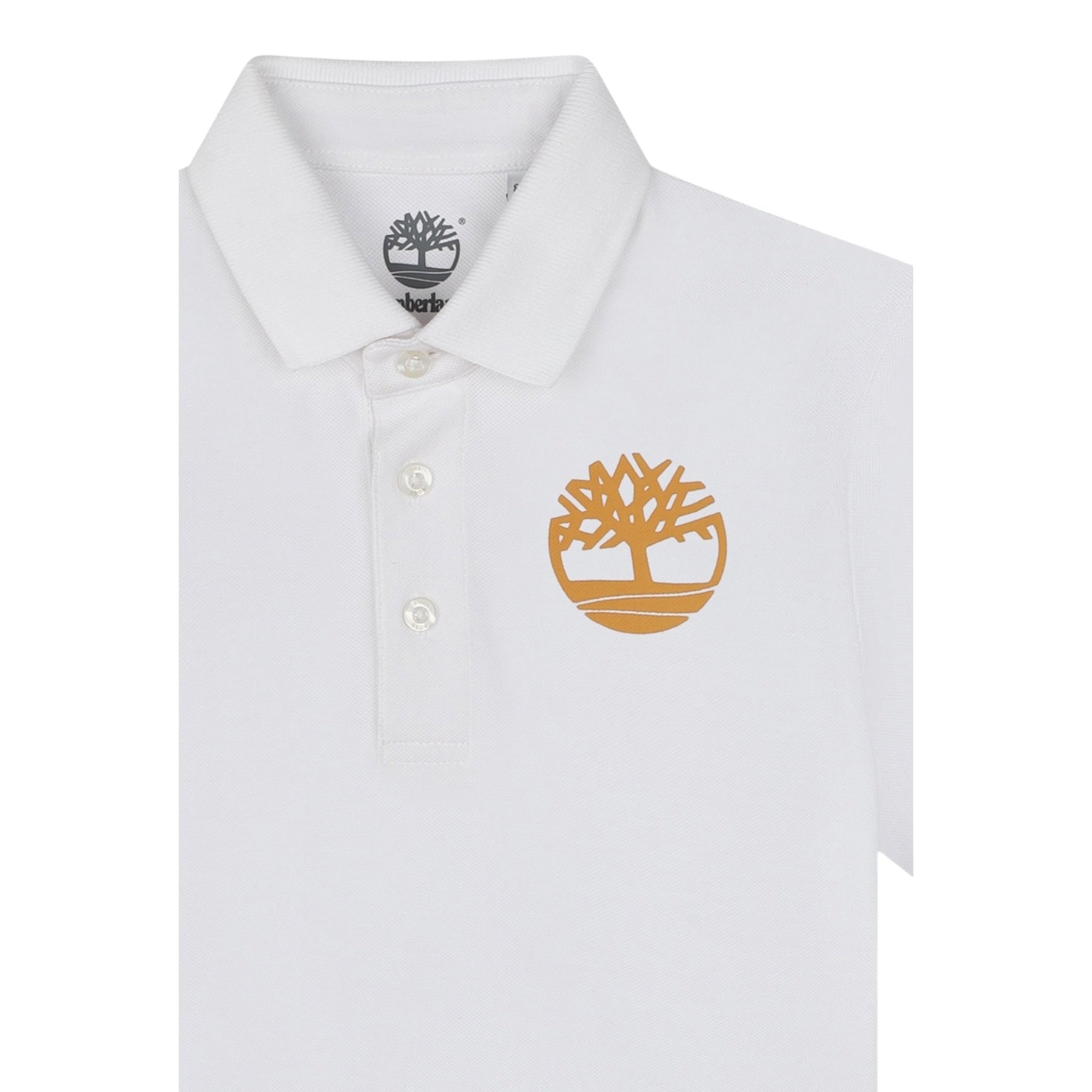 Timberland Polo Mezza Manica Tinta Unita con Logo per Neonato T60258N BIANCO TIMBERLAND 