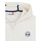 Timberland Felpa con Zip E Cappuccio Tinta Unita con Stampa Logo per Bambino T60451 PANNA TIMBERLAND 