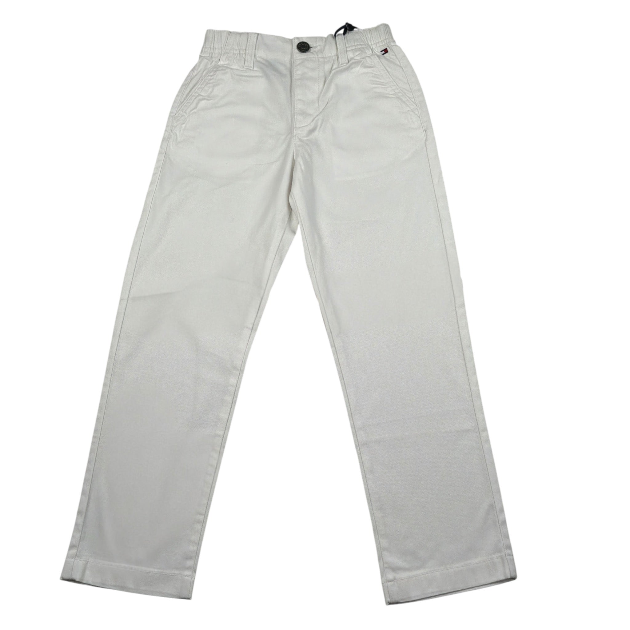 Tommy Hilfiger Pantalone tinta unita con Girovita Regolabile Bianco per Bambino KB0KB008946 BIANCO TOMMY HILFIGER 