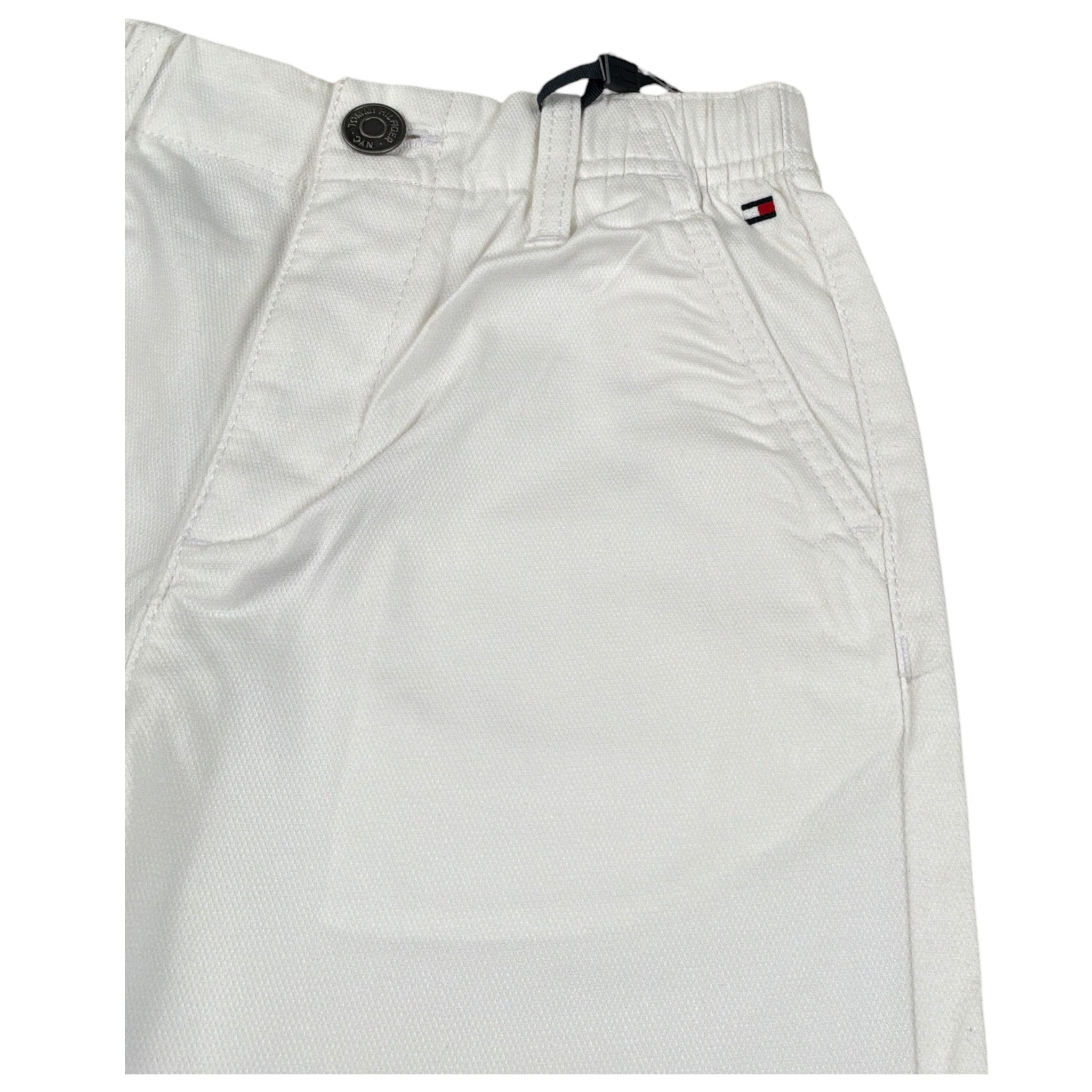 Tommy Hilfiger Pantalone tinta unita con Girovita Regolabile Bianco per Bambino KB0KB008946 BIANCO TOMMY HILFIGER 