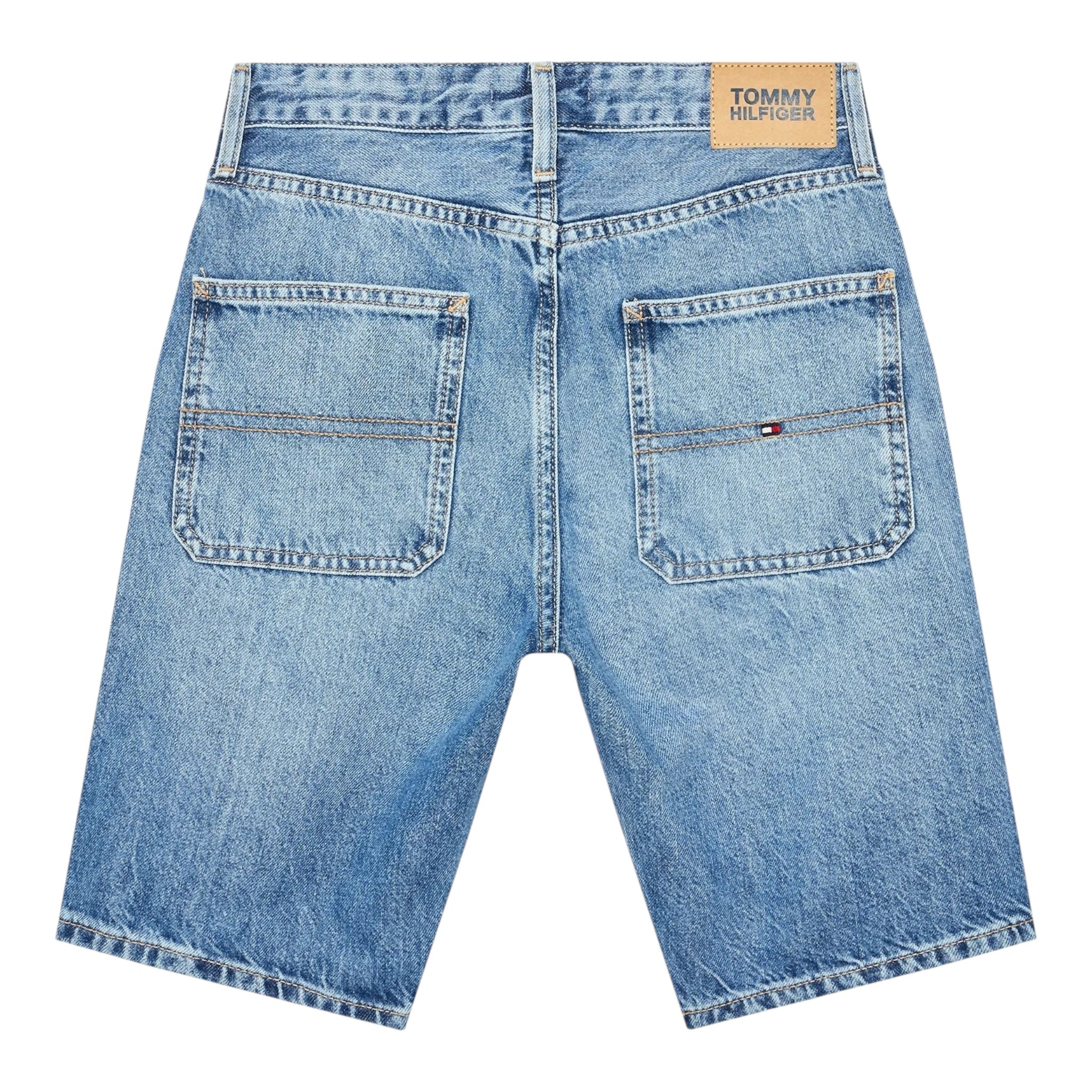 Tommy Hilfiger Bermuda Tinta Unita In Denim per Bambino KB0KB08132 BLU TOMMY HILFIGER 