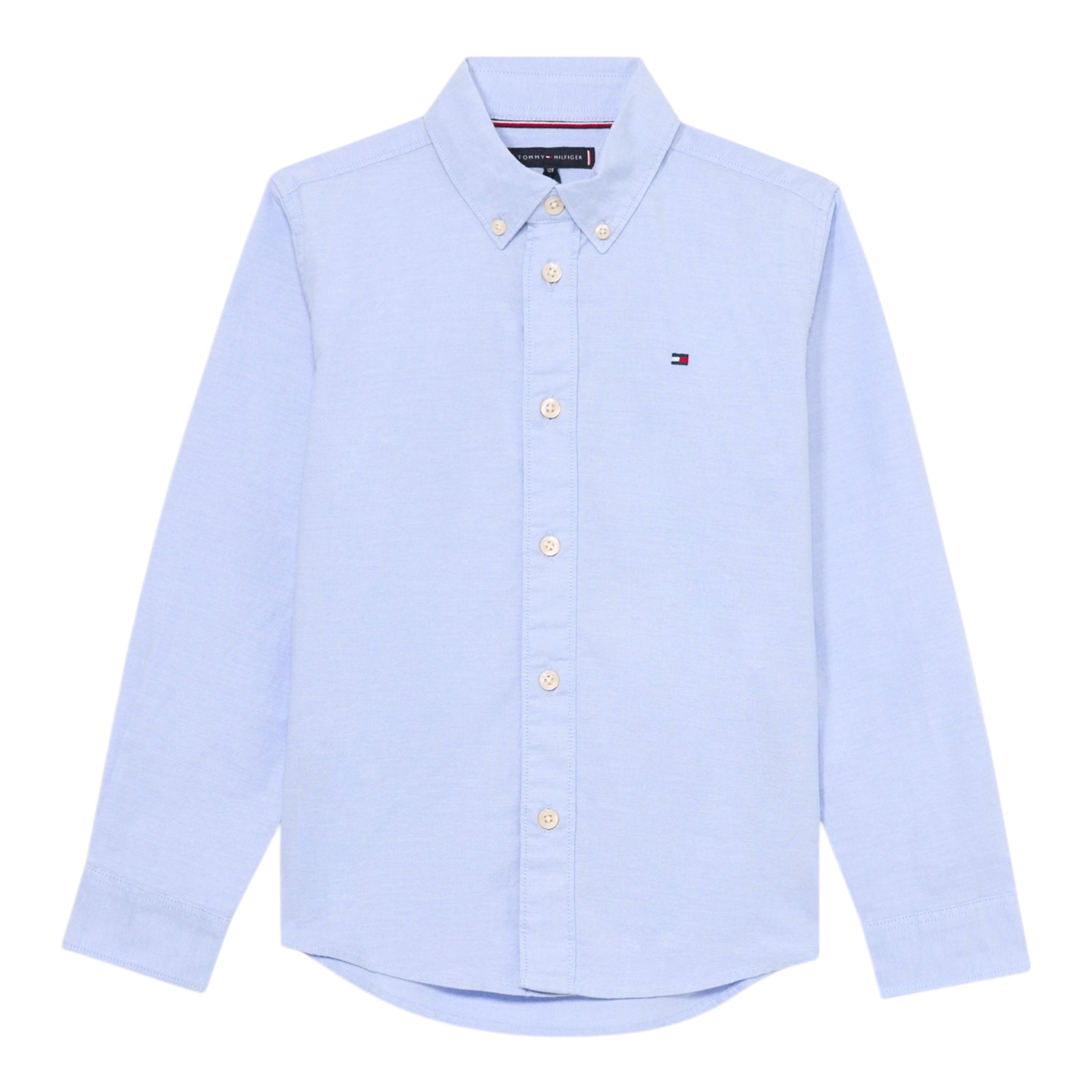 Tommy Hilfiger Camicia Manica Lunga Tinta Unita per Bambino KB0KB08728 AZZURRO TOMMY HILFIGER 