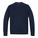 Tommy Hilfiger Maglia Girocollo Tinta Unita con Stampa per Bambino KB0KB09344 BLU TOMMY HILFIGER 