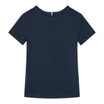 Tommy Hilfiger T-Shirt Girocollo Tinta Unita con Logo per Bambino KB0KB09356 BLU TOMMY HILFIGER 