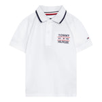Tommy Hilfiger Polo Mezza Manica con Ricamo Logo per Bambino KB0KB09524 BIANCO TOMMY HILFIGER 