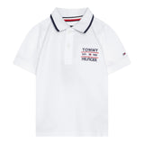 Tommy Hilfiger Polo Mezza Manica con Ricamo Logo per Bambino KB0KB09524 BIANCO TOMMY HILFIGER 