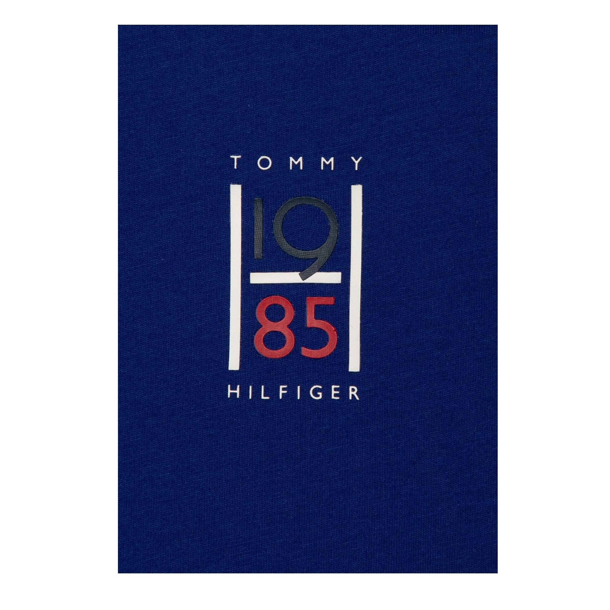 Tommy Hilfiger T-Shirt Girocollo Tinta Unita con Stampa per Bambino KB0KB09536 BLU TOMMY HILFIGER 
