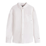 Tommy Hilfiger Camicia Manica Lunga Tinta Unita per Bambino KB0KB09550X BIANCO TOMMY HILFIGER 