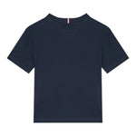 Tommy Hilfiger T-Shirt Girocollo Tinta Unita con Logo per Bambino KB0KB09601 BLU TOMMY HILFIGER 
