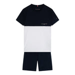 Tommy Hilfiger Completo 2 Pezzi T-Shirt-Bermuda per Bambino KB0KB09620X BIANCO/BLU TOMMY HILFIGER 