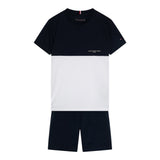 Tommy Hilfiger Completo 2 Pezzi T-Shirt-Bermuda per Bambino KB0KB09620X BIANCO/BLU TOMMY HILFIGER 