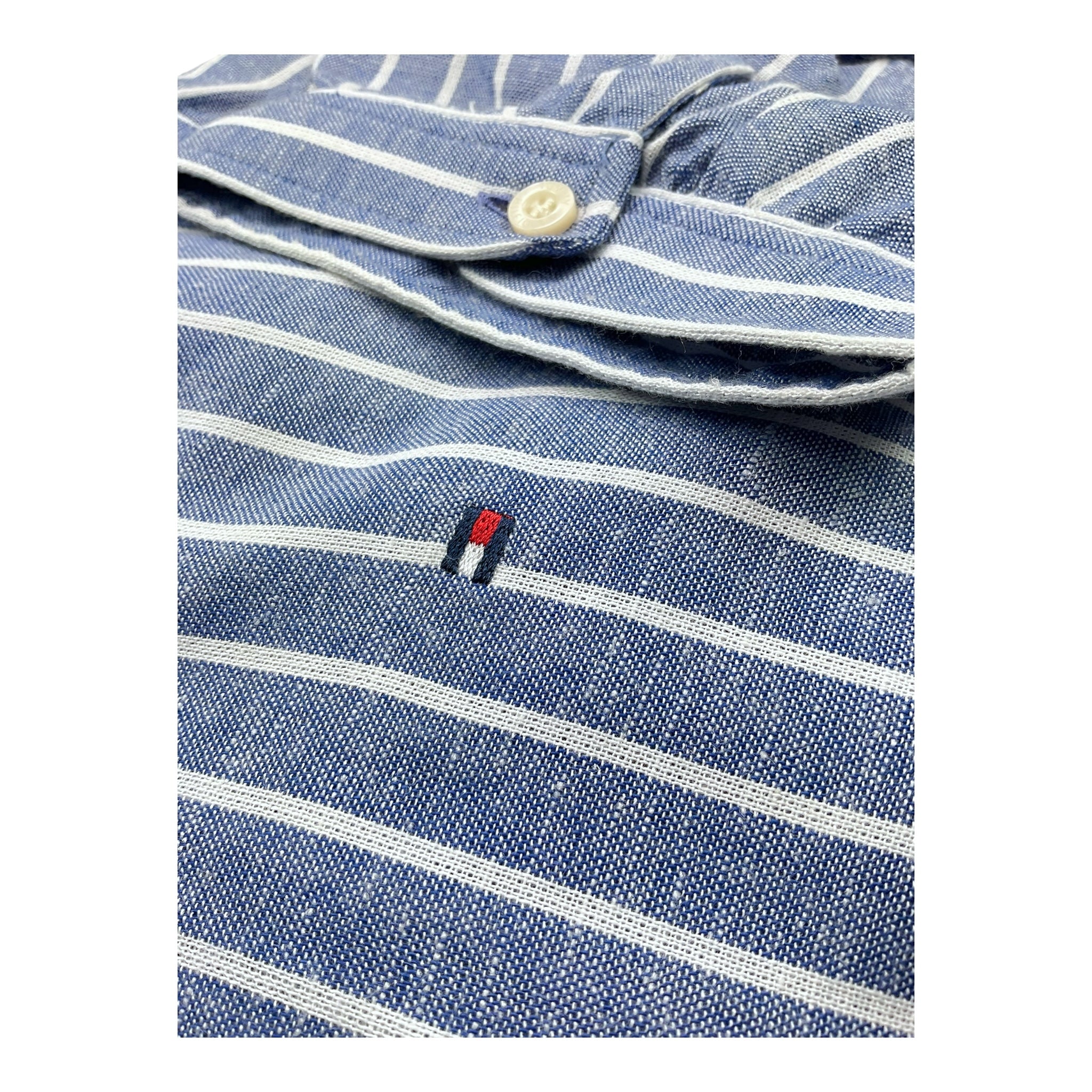 Tommy Hilfiger Abito Tinta Unita con Fantasia A Righe Mezza Manica per Bambina KG0KG08579 AZZURRO TOMMY HILFIGER 