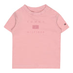 Tommy Hilfiger T-Shirt Girocollo Tinta Unita con Logo per Neonata KN0KN01429 ROSA TOMMY HILFIGER 