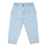 Tommy Hilfiger Pantalone Effetto Denim Tinta Unita con Elastico In Vita per Neonata KN0KN01893 AZZURRO TOMMY HILFIGER 