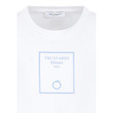 Trussardi T-Shirt Girocollo Tinta Unita con Stampa per Bambino TBP25025TS BIANCO TRUSSARDI 