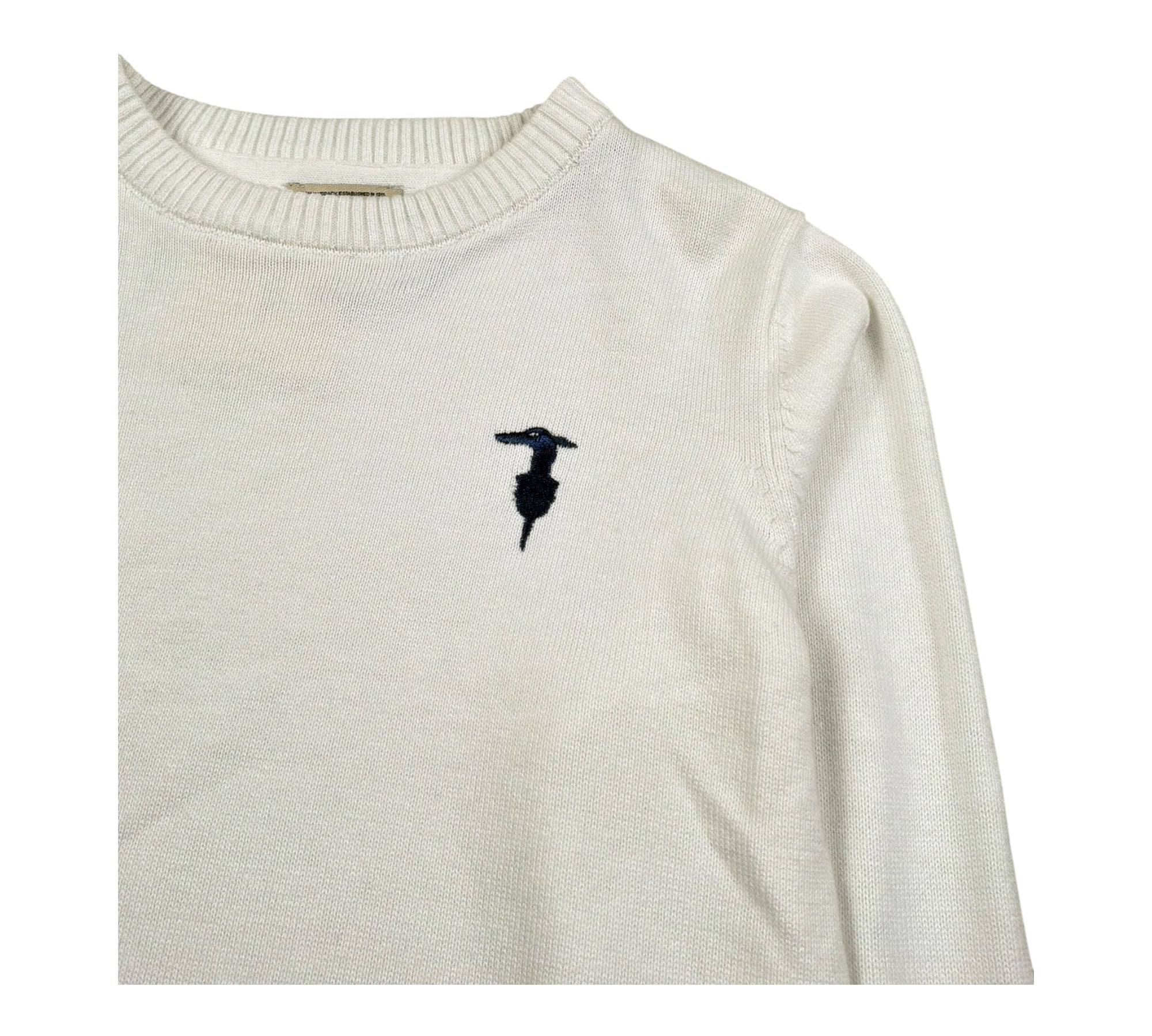 Trussardi Maglia Girocollo Tinta Unita con Logo per Bambino TBP26005MA BIANCO TRUSSARDI 