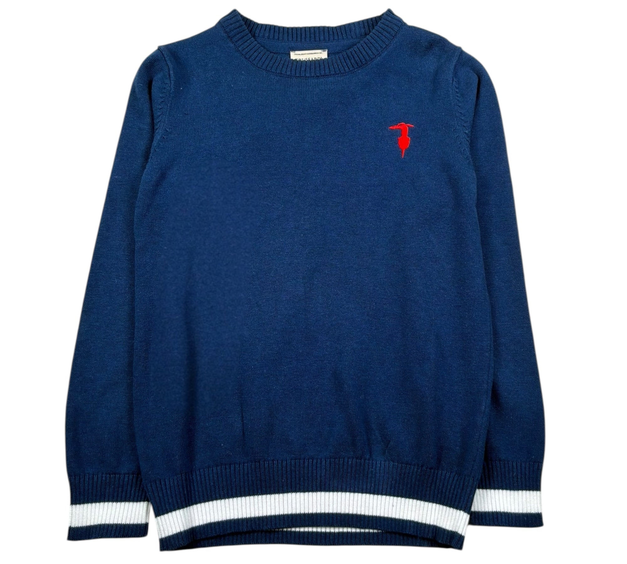 Trussardi Maglia Girocollo Tinta Unita con Logo per Bambino TBP26005MA BLU TRUSSARDI 