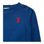 Trussardi Maglia Girocollo Tinta Unita con Logo per Bambino TBP26005MA BLU TRUSSARDI 