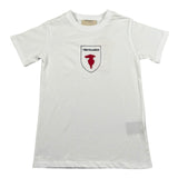Trussardi T-Shirt Girocollo Tinta Unita con Logo per Bambino TBP26030TS BIANCO TRUSSARDI 