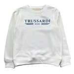Trussardi Felpa Chiusa Girocollo Tinta Unita con Stampa per Bambino TBP26070FE BIANCO TRUSSARDI 