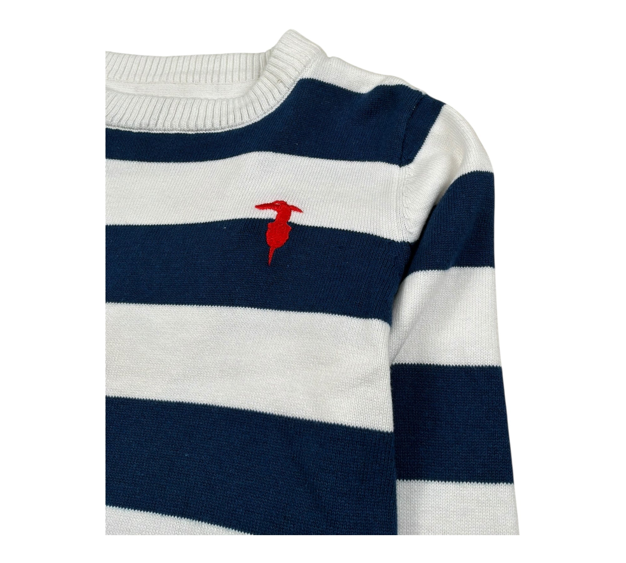 Trussardi Maglia Girocollo Fantasia A Righe per Bambino TBP36004MA BIANCO/BLU TRUSSARDI 