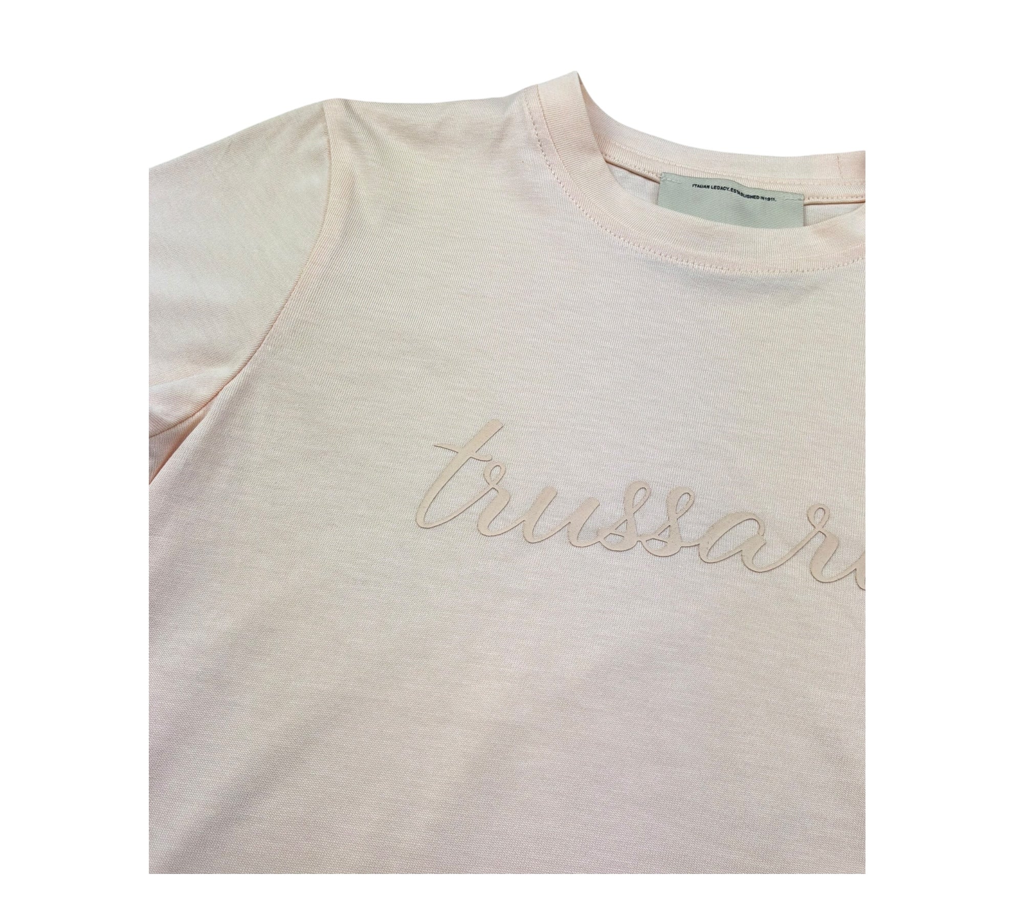 Trussardi T-Shirt Girocollo Tinta Unita con Logo per Bambina TGP26001TS ROSA TRUSSARDI 
