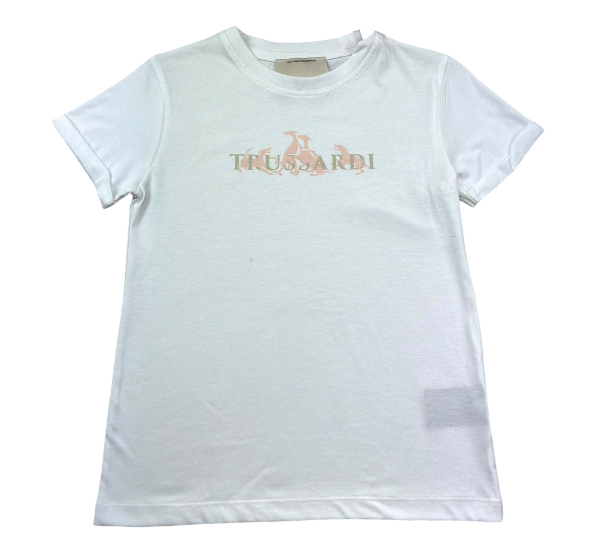 Trussardi T-Shirt Girocollo Tinta Unita con Logo per Bambina TGP26061TS BIANCO TRUSSARDI 