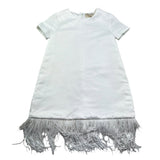Trussardi Abito Tinta Unita con Paillettes per Bambina TGP26082VE BIANCO TRUSSARDI 