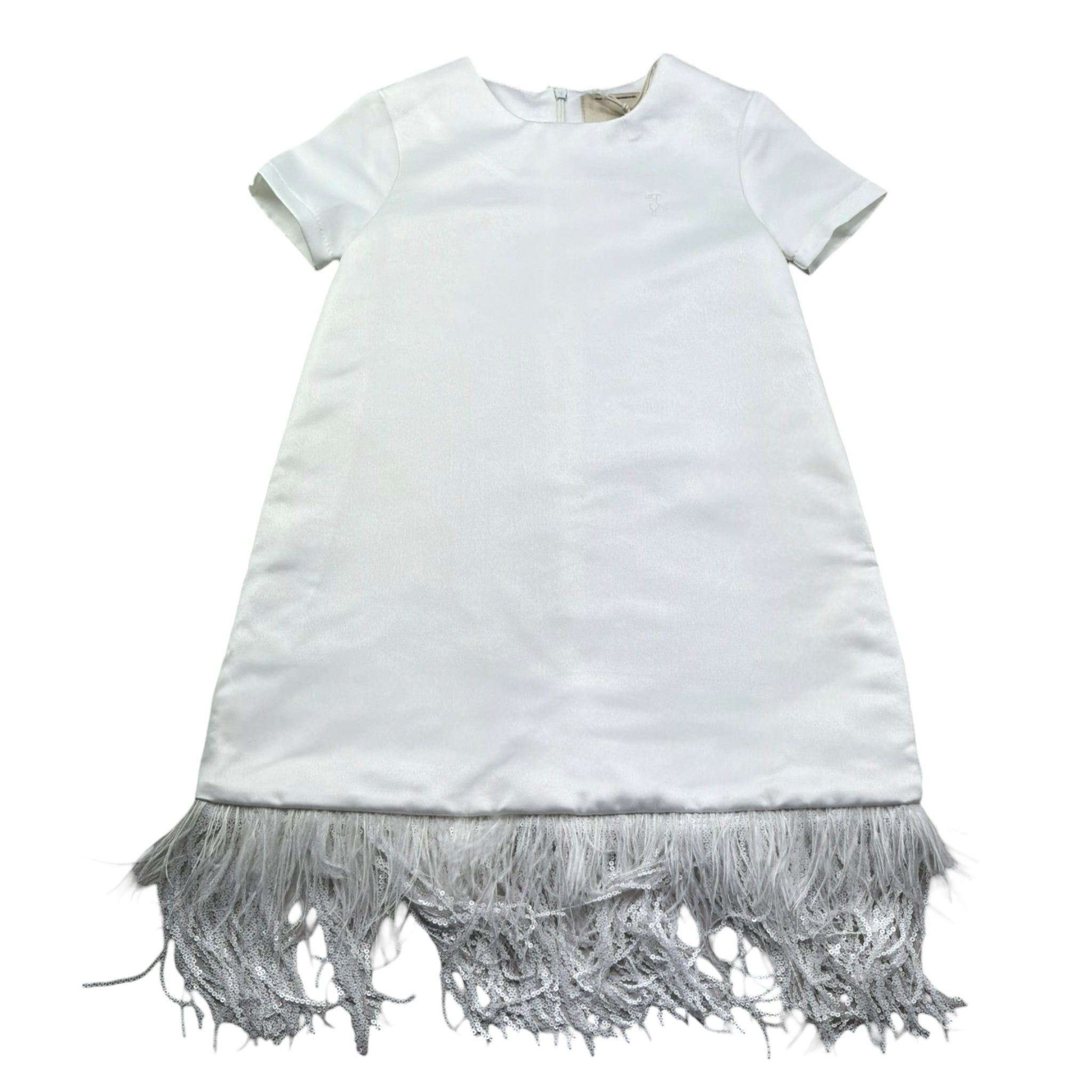 Trussardi Abito Tinta Unita con Paillettes per Bambina TGP26082VE BIANCO TRUSSARDI 