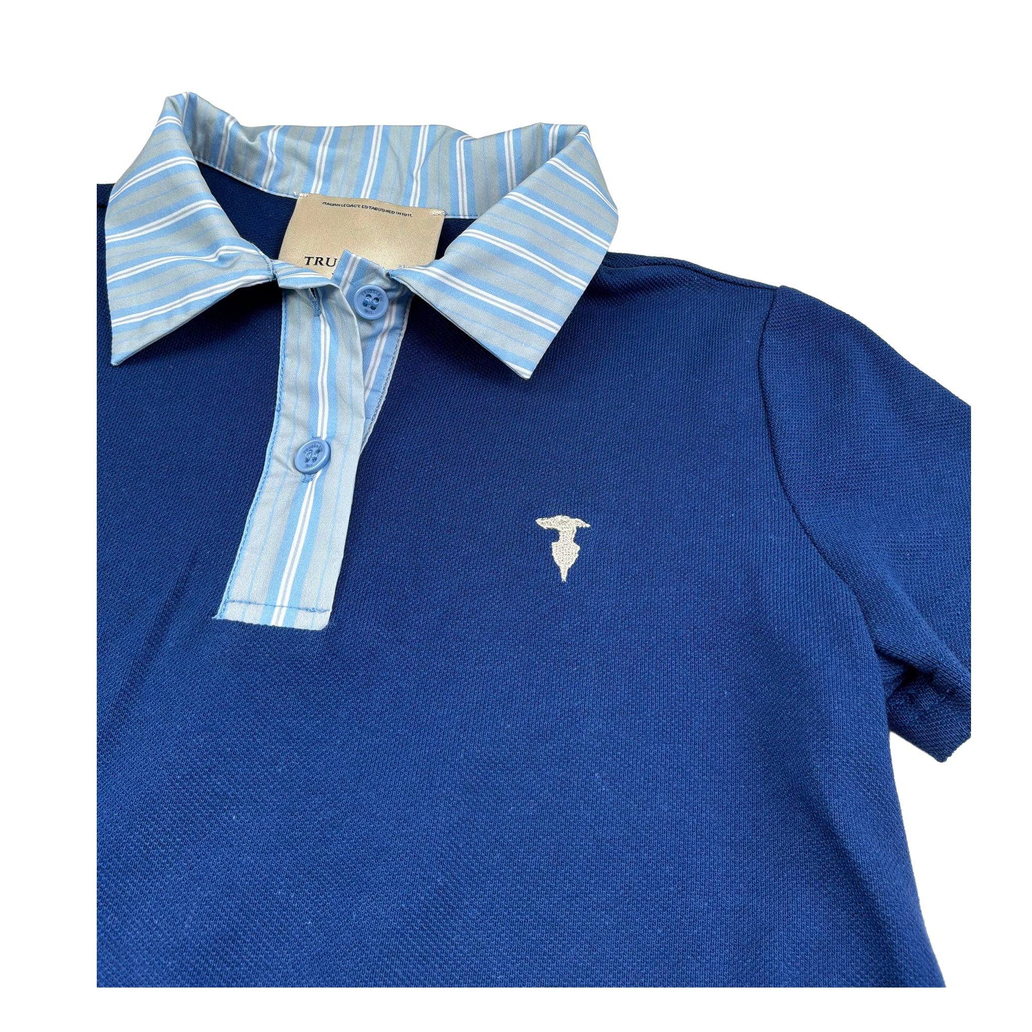 Trussardi Abit Mezza Manica Tinta Unita con Colletto per Bambina TGP26085VE BLU TRUSSARDI 