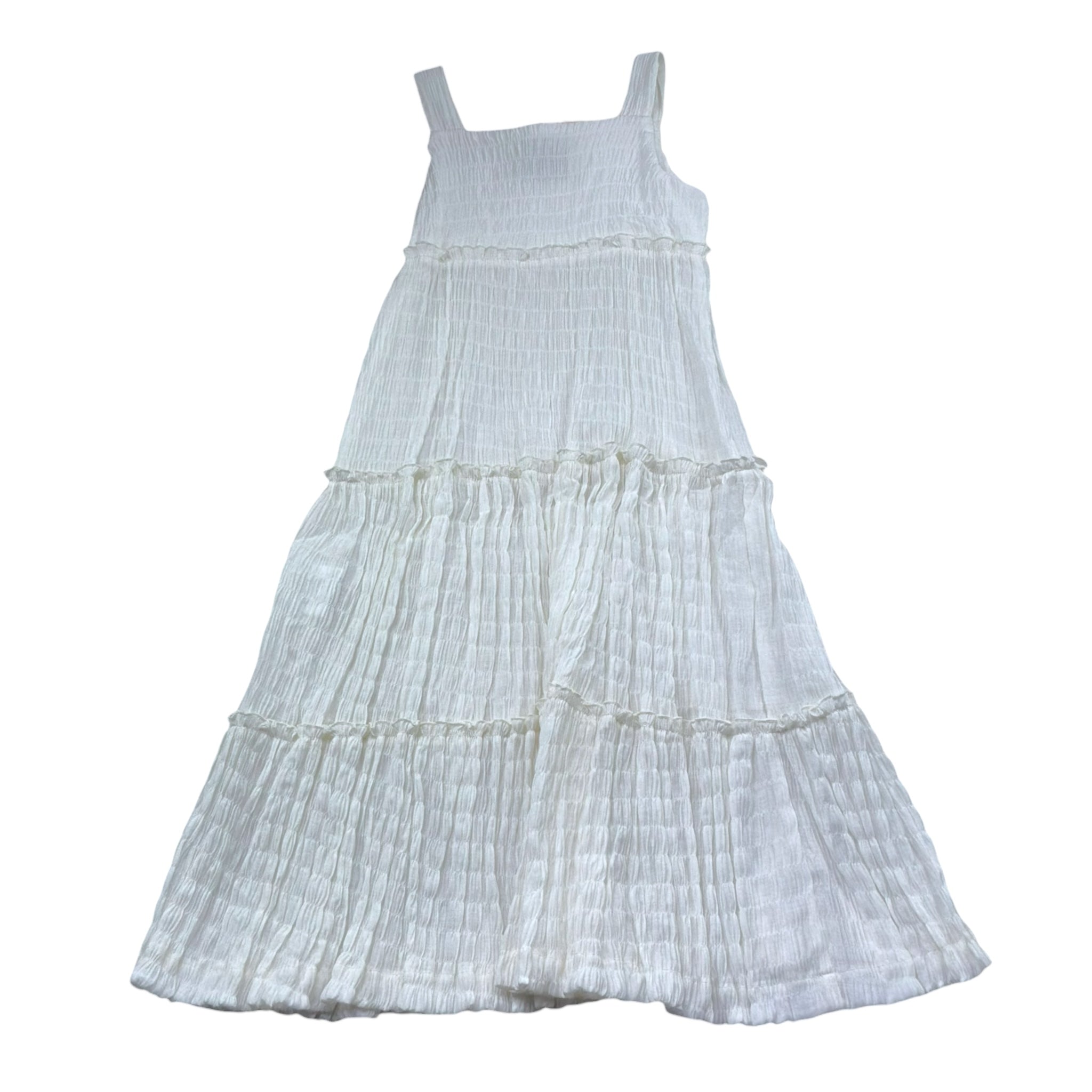 Trussardi Abito Tinta Unita con Bretelle per Bambina TGP26089VE BIANCO TRUSSARDI 
