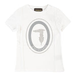 Trussardi T-Shirt Tinta Unita Girocollo con Stampa per Neonata TIP21104 BIANCO TRUSSARDI 