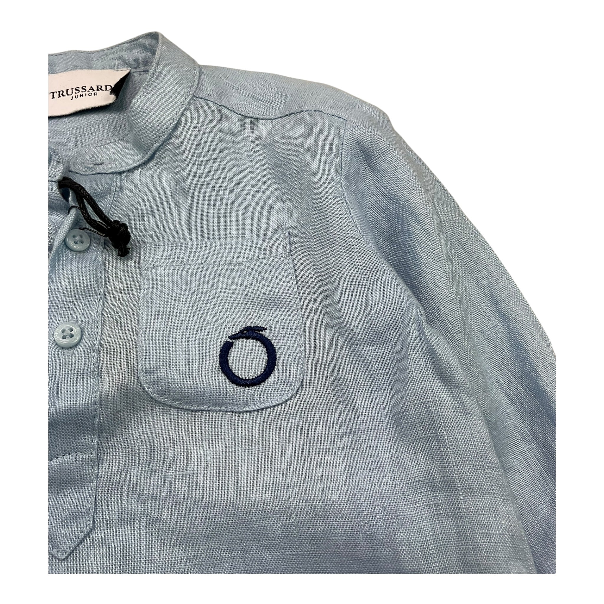 Trussardi Camicia Manica Lunga Tinta Unita per Neonato TIP23108CA AZZURRO TRUSSARDI 