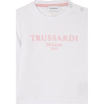 Trussardi Felpa Chiusa Girocollo Tinta Unita con Logo per Neonata TIP25008FE BIANCO TRUSSARDI 