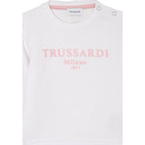 Trussardi Felpa Chiusa Girocollo Tinta Unita con Logo per Neonata TIP25008FE BIANCO TRUSSARDI 