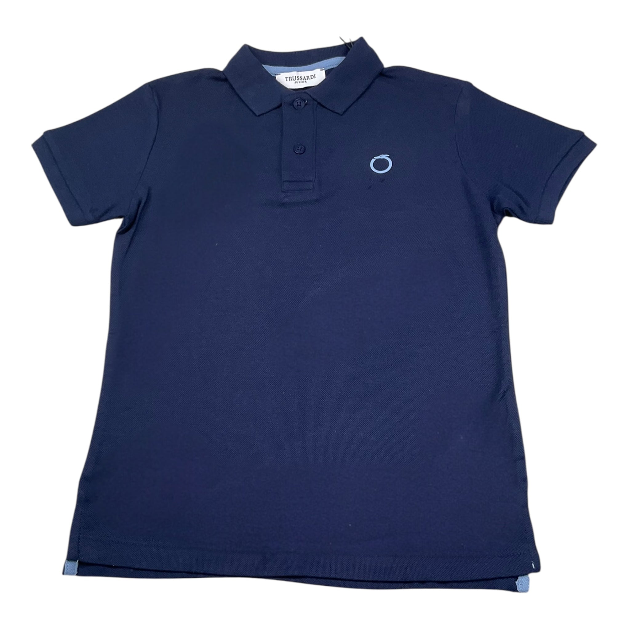 Trussardi Polo Tinta Unita con Logo Mezza Manica per Neonato TIP25014PO BLU TRUSSARDI 