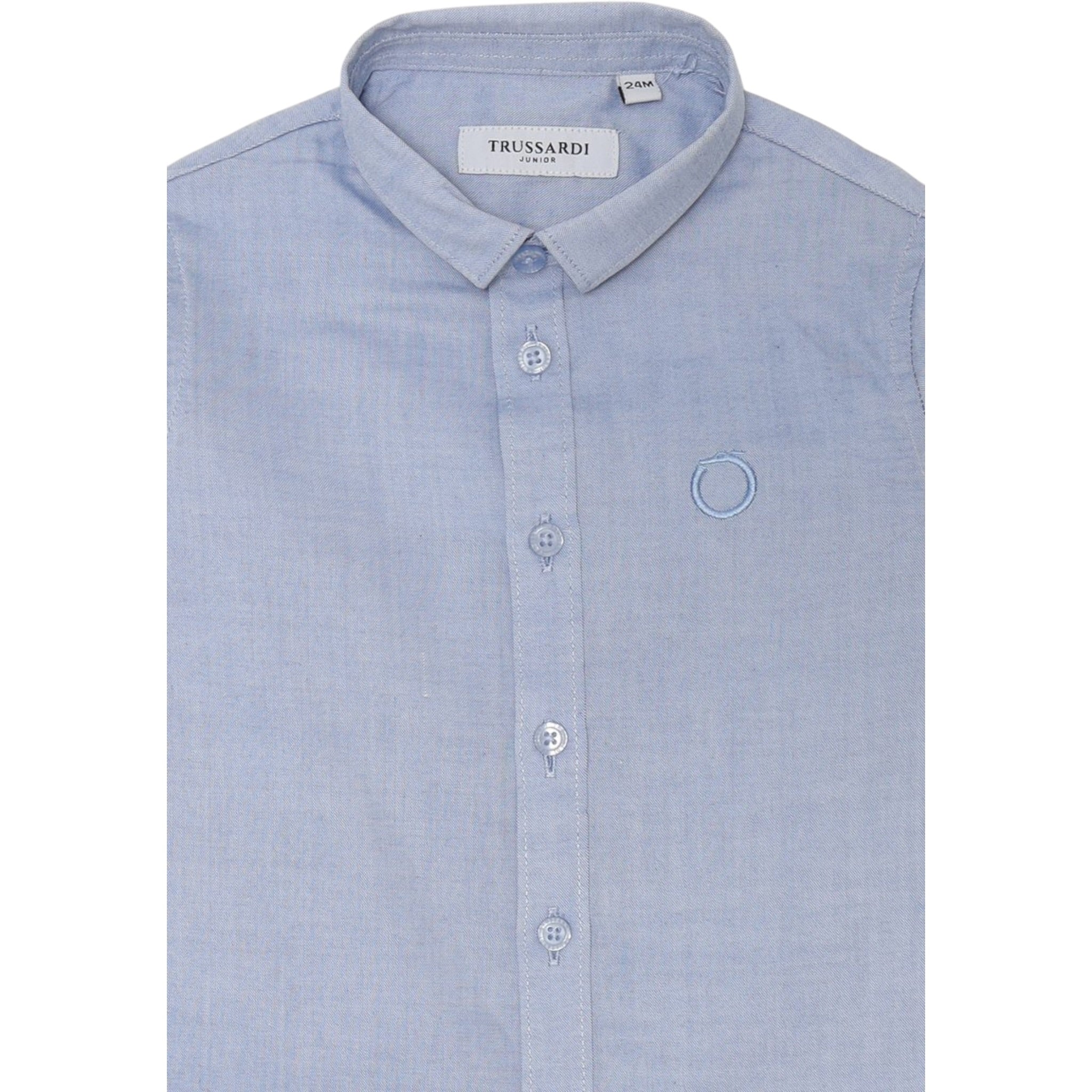 Trussardi Camicia Manica Lunga Tinta Unita per Neonato TIP25047CA AZZURRO TRUSSARDI 