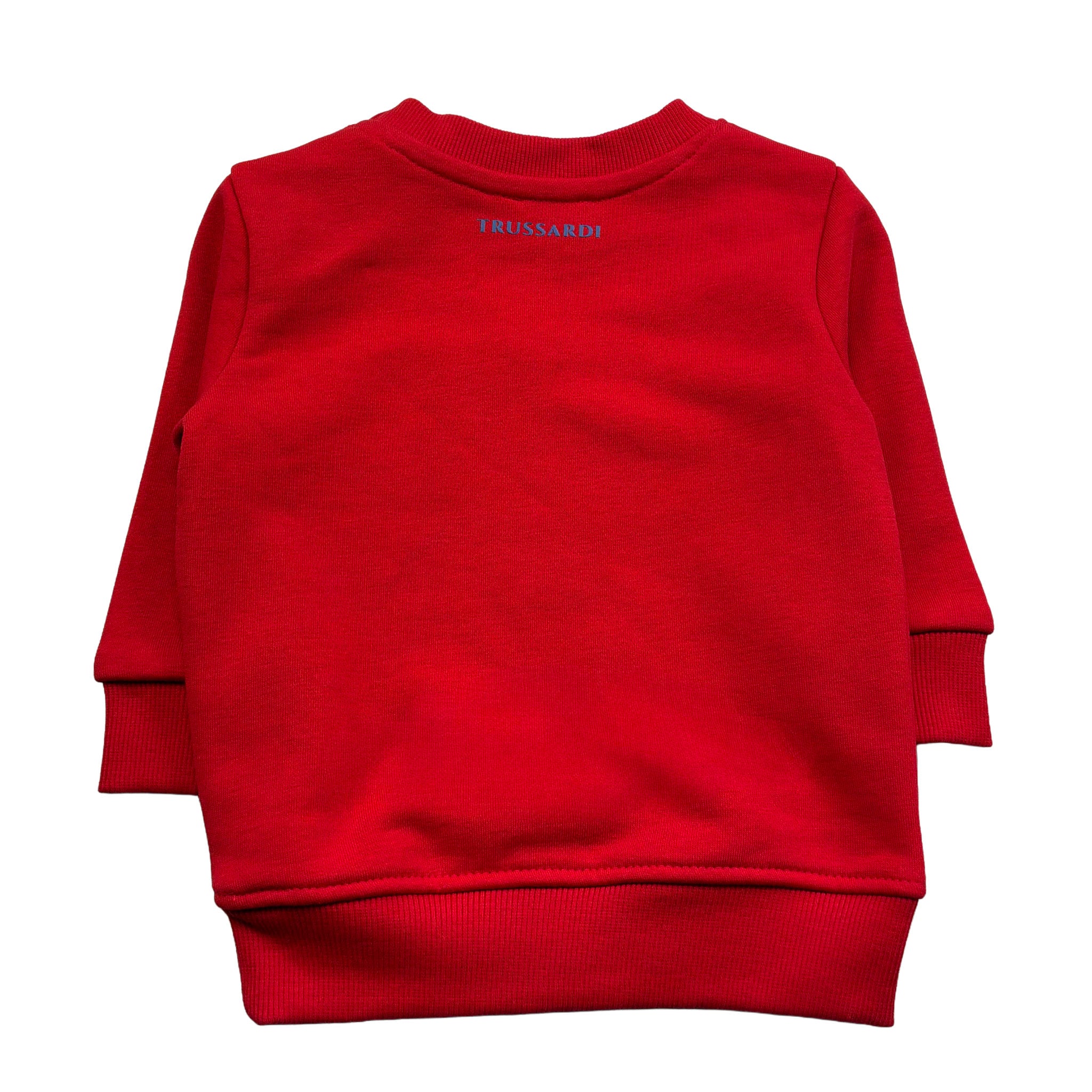 Trussardi Felpa Chiusa Girocollo Tinta Unita con Logo per Neonato TIP26001E ROSSO TRUSSARDI 