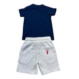Trussardi Completo 2 Pezzi T-Shirt-Bermuda per Neonato TIP26008CJ BIANCO/BLU TRUSSARDI 