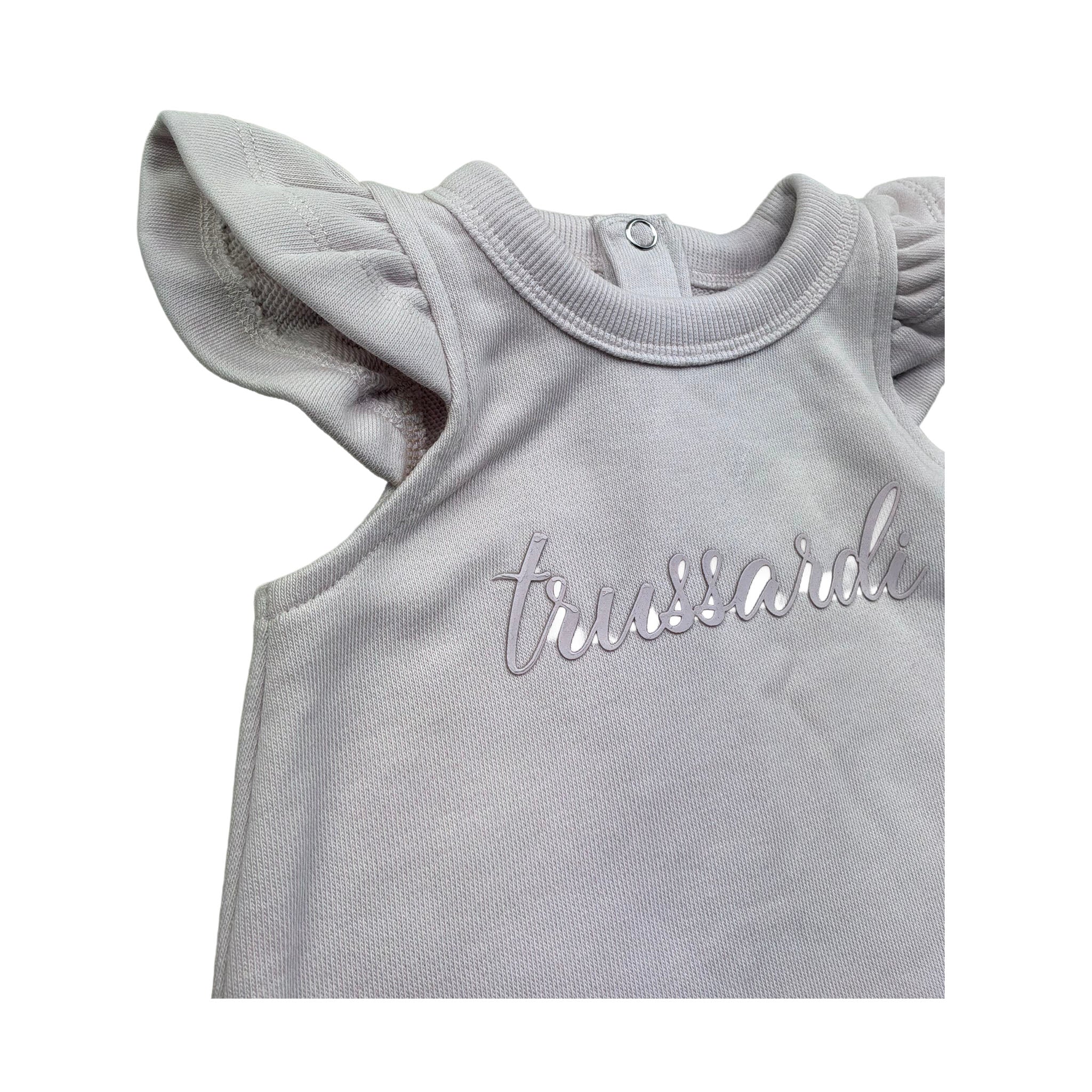 Trussardi Abito Giromanica Tinta Unita con Logo per Neonata TIP26021VE ROSA TRUSSARDI 