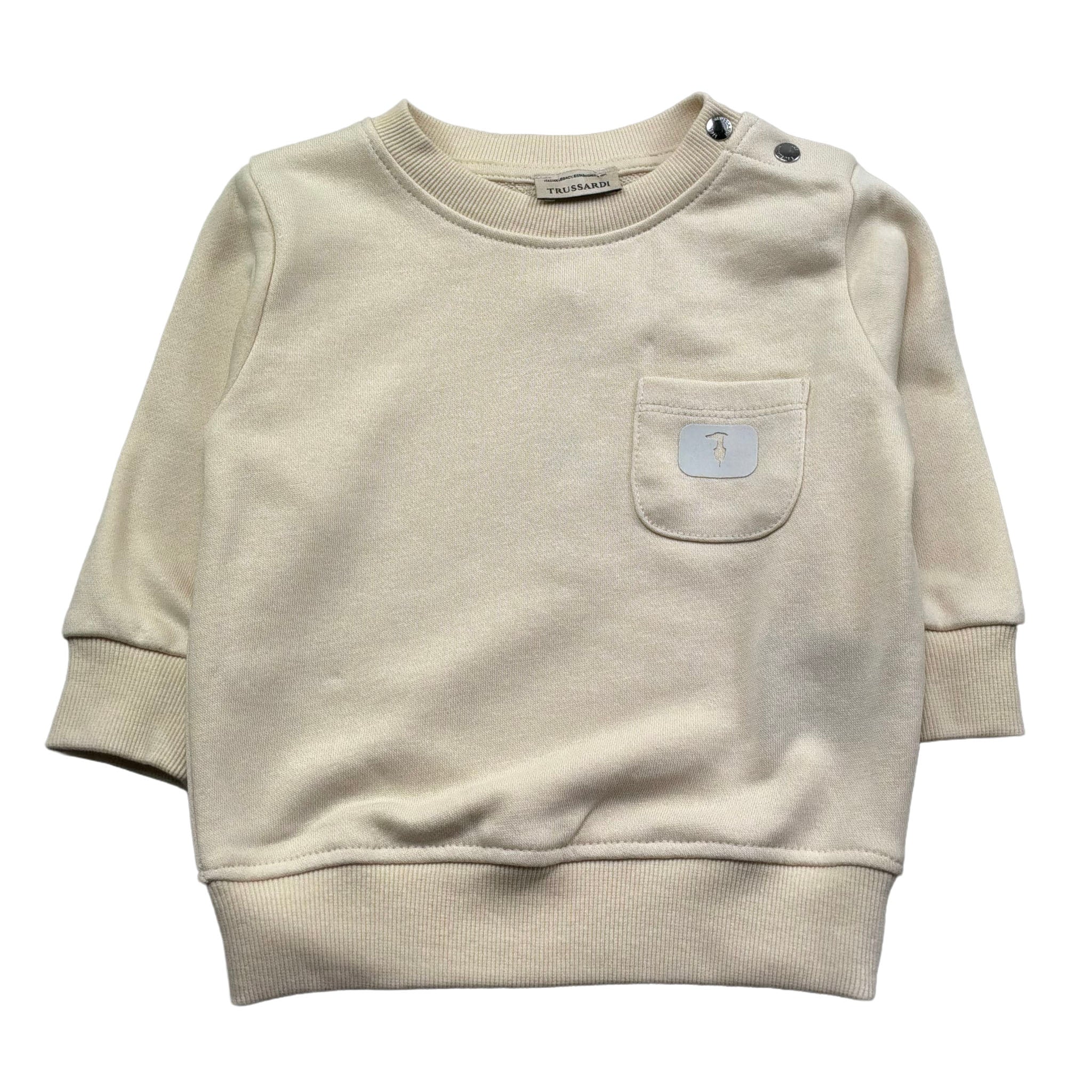 Trussardi Felpa Chiusa Girocollo Tinta Unita con Taschino per Neonato TIP26043FE BEIGE TRUSSARDI 