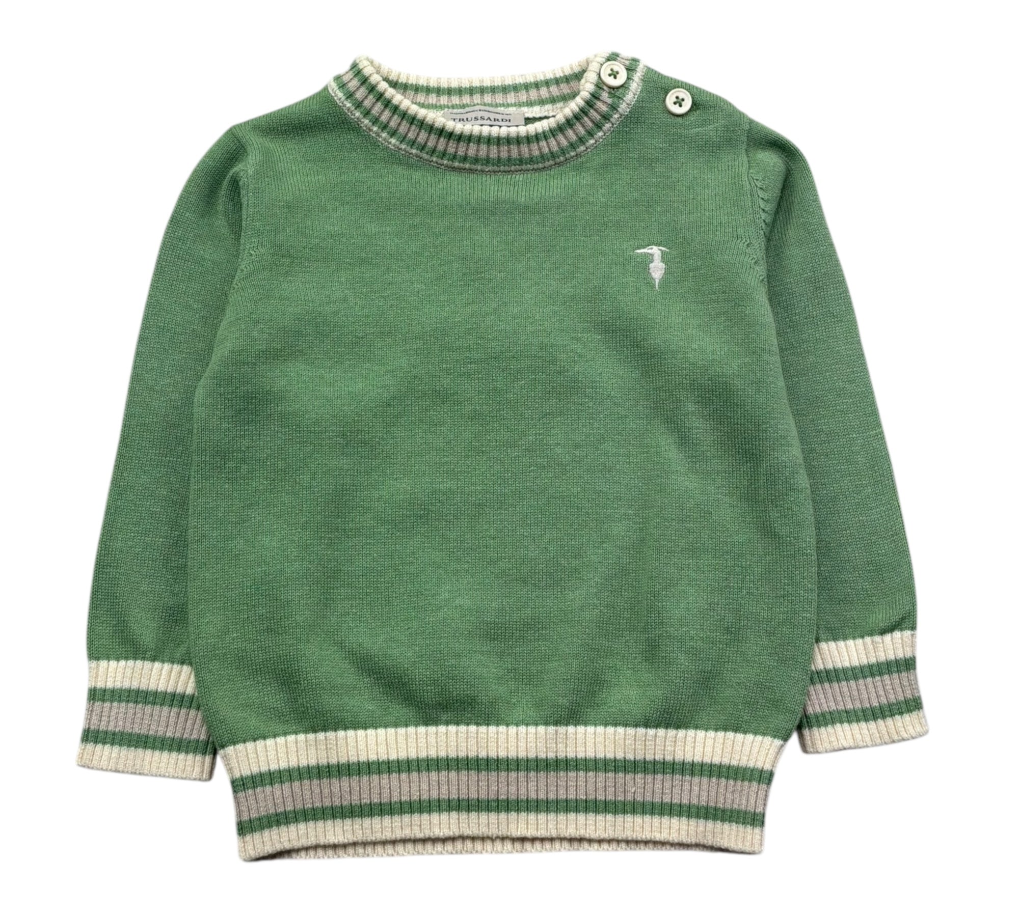 Trussardi Maglia Girocollo Tinta Unita per Neonato TIP26055MA VERDE TRUSSARDI 