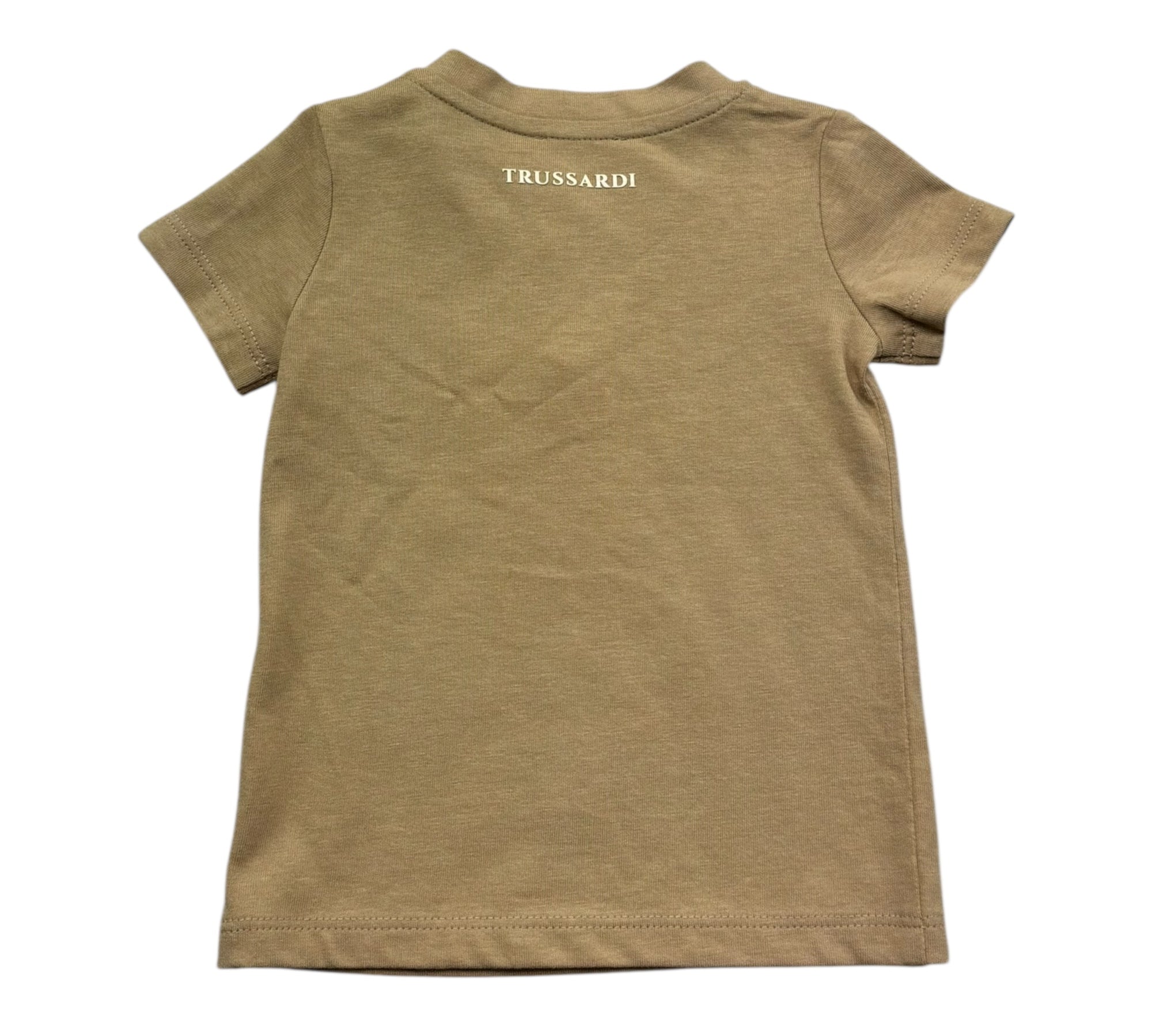 Trussardi T-Shirt Girocollo Tinta Unitacon Stampa per Neonato TIP26072TS BEIGE TRUSSARDI 