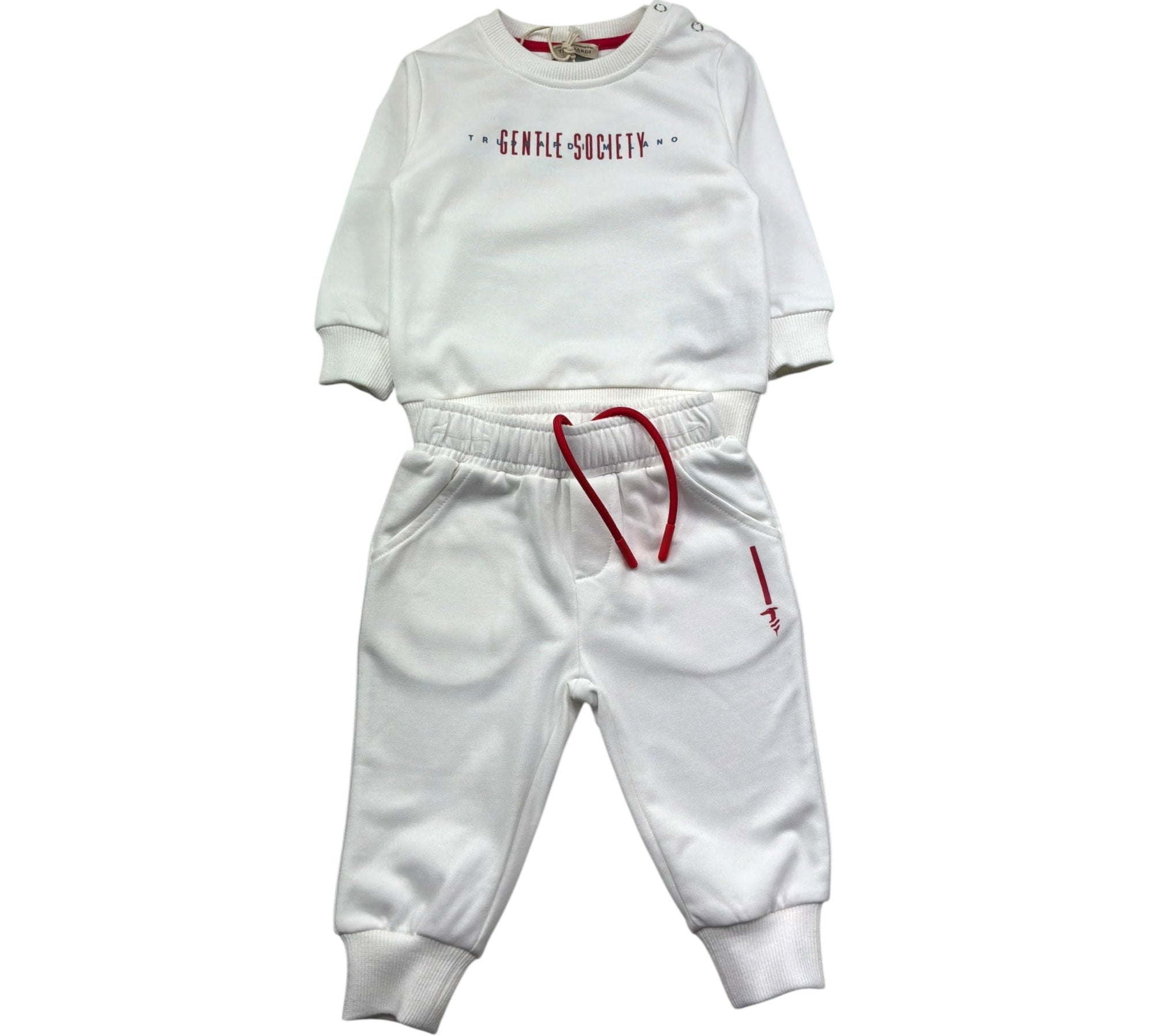 Trussardi Completo 2 Pezzi Felpa-Pantalone Tinta Unita per Neonato TIP26092CF BIANCO TRUSSARDI 