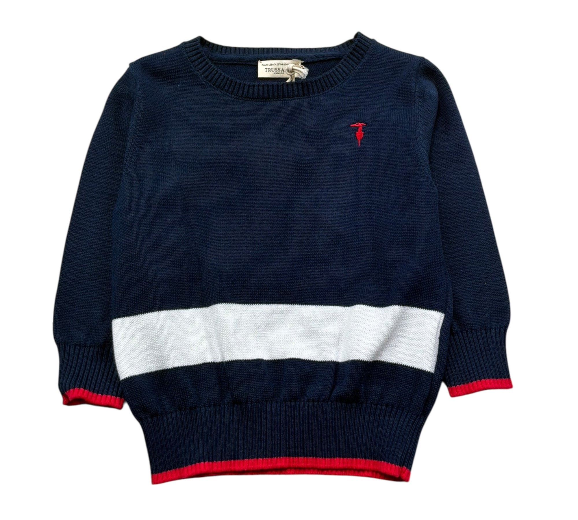 Trussardi Maglia Girocollo Tinta Unita per Neonato TIP26099MA BLU TRUSSARDI 