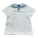 Trussardi T-Shirt Girocollo Tinta Unita con Colletto per Neonato TIP26119TS BIANCO TRUSSARDI 