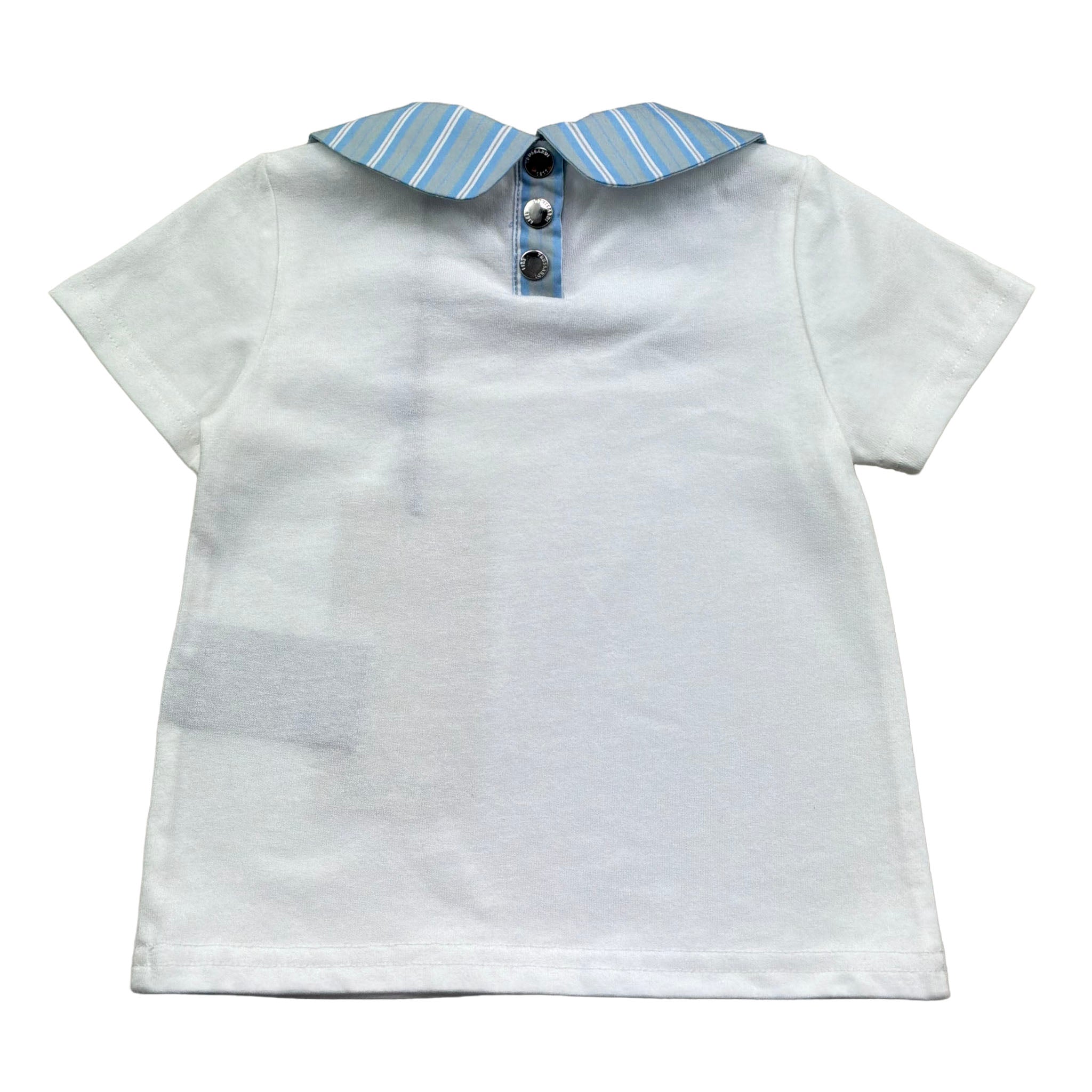 Trussardi T-Shirt Girocollo Tinta Unita con Colletto per Neonato TIP26119TS BIANCO TRUSSARDI 