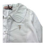 Trussardi Camicia Manica Lunga Tinta Unita con Logo per Neonata TIP26127CA BIANCO TRUSSARDI 