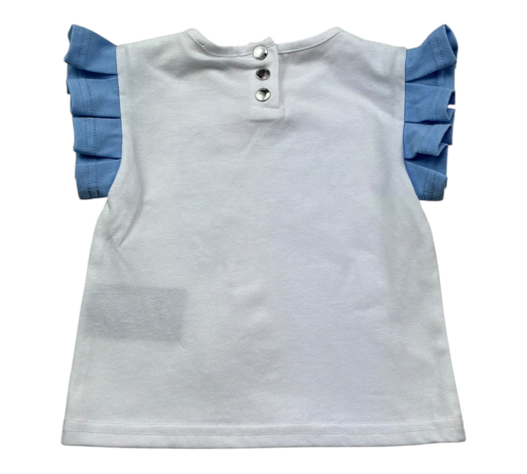 Trussardi T-Shirt Girocollo Tinta Unita con Maniche In Contrasto per Neonata TIP26128TS BIANCO TRUSSARDI 